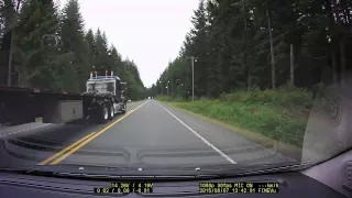 Dangerous passing maneuver by truck driver