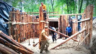 Building Dugout 170 square meters (part 1) Big Survival log cabin undeground