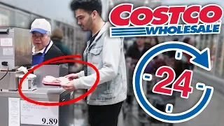 We Only Ate Costco SAMPLES For 24 Hours and THEY CAUGHT US! (Challenge Got Us KICKED OUT)