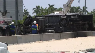 Truck catches fire after crash on Florida’s Turnpike in Cutler Bay