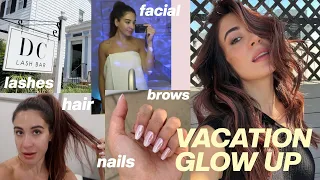 GLOW UP W/ ME FOR VACATION : *hair, lashes, nails + more* i'm going to GREECE!