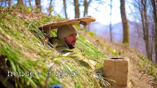 House - a dugout with their own hands. First night in the forest