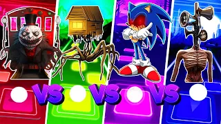 🟢Choo choo Charles exe vs Spider House Head vs Sonic hedgehog exe vs Siren Head 🌟 Tiles Hop EDM Rush