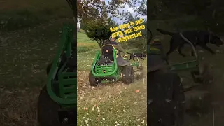 John Deere Z970R with ZGLIDE Suspension and Tweels mowing tall grass and brush #landscaping #mowing