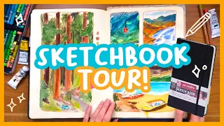 Sketchbook Tour! A4 Royal Talens sketchbook & comparing old art 🎨