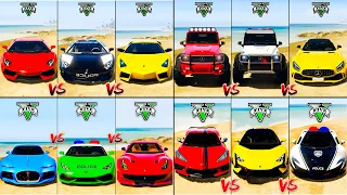 Bugatti Atlantic vs Lamborghini Aventador vs Mercedes G63 vs Ferrari F12 - GTA 5 Cars Compilation
