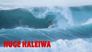 Pro Surfers Practicing At Maxing Haleiwa (4K Raw)