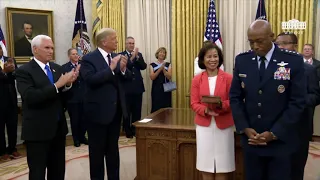 General Charles Q. Brown, Jr. Sworn In As 22nd Air Force Chief of Staff [A Historic First Moment]