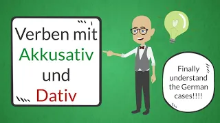 Deutsch lernen / Learn German  A2 - Verben im Akkusativ und Dativ - The German cases in under 8 min.