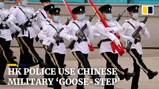 Hong Kong police use Chinese military ‘goose-step’ for the first time at handover anniversary