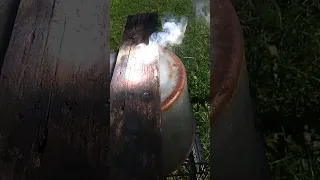 fresnel lens burning wood