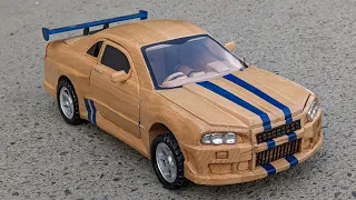 Wood Car - Nissan Skyline GTR R34 Brian Fast and Furious 2 (1999) Out of Wood