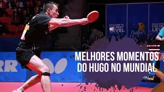 Melhores momentos do Hugo Calderano no Mundial de tênis de mesa.