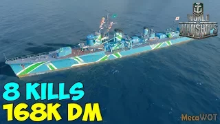 World of WarShips | Yūgumo | 8 KILLS | 168K Damage - Replay Gameplay 1080p 60 fps