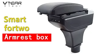 How to install vtear USB armrest For Smart 2009 2010 2011 2012 2013 2014 2015 2016 2017 2018