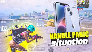 HANDLE PANIC SITUATION🔥IPHONE 13 SMOOTH + EXTREME PUBG / BGMI TEST 2024⚡️5 FINGER GAMEPLAY
