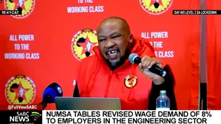 Numsa tables revised wage demand of 8% to employers in the engineering sector