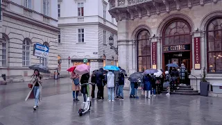 A Rainy Vienna Walk, April 2022, City Center | 4K HDR