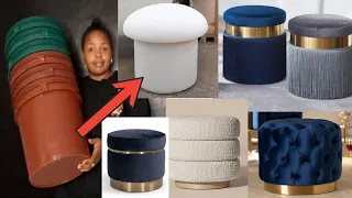 DIY 10 OTTOMAN IDEAS USING  BUCKET