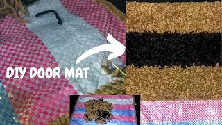 How to Make a Shaggy mat from Home using a sack || DIY Mat