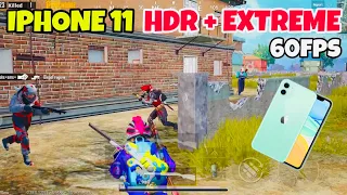 iPhone 11 PUBG Mobile HDR + EXTREME 60FPS Test - Gameplay | Asia Server Solo vs Squad | pubg mobile