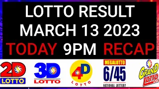 lotto result march 13 2023 9pm