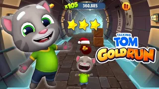 Talking Tom Gold Run - Tom Fights the Christmas Raccoon at the Cave - Full Screen - Android Game