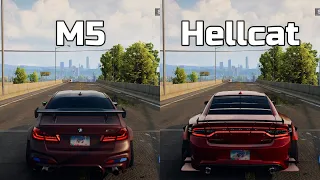 NFS Unbound: BMW M5 vs Dodge Charger SRT Hellcat - WHICH IS FASTEST (Drag Race)