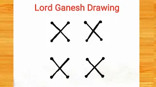 Lord ganesha drawing | 4x4 dots lord ganesh drawing | Lord ganesh drawing easy | ganpati drawing