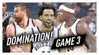 Mike Conley, Marc Gasol & Zach Randolph Game 3 Highlights vs Spurs 2017 Playoffs - 66 Pts, SICK!