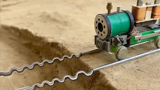 DIY motor in train engine￼ || Science project cnc train machine - model trains