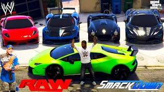 GTA 5 - Stealing WWE Superstar's Luxury Cars with Franklin! |(GTA 5 Real Life Cars #52)