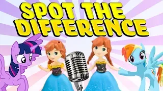 My Little Pony Spot the Difference Singing Game! W/ LOL Doll Beats, Ariel & Party Popteenies