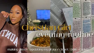 CHRISTIAN GIRL EVENING ROUTINE || INCORPORATING GOD IN ALL THINGS || UPDATING MY PRAYER CLOSET
