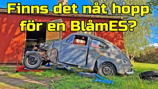 Pajade trummor o hämtning av delar, Volvo PV 444 ES 1953