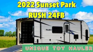 NEW 2022 Sunset Park RUSH 24FB at VEURINK’S RV CENTER. Little Size… Big Feature Toy Hauler Trailer!