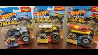 3 NEW Hot Wheels Monster Trucks - Bigfoot 45, Too S'Cool, & the Oscar Meyer Weinermobile!