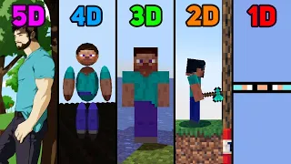 minecraft 1D vs 2D vs 3D vs 4D vs 5D