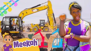 Brand New Meekah Excavator Song! | Blippi and Meekah Construction Nursery Rhymes for the Family