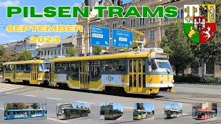 Beautiful PILSEN TRAMS 🚊 in September 2023 4K