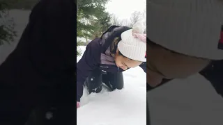 Funny Face sculpting in the snow/shorts