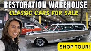 RESTORATION WAREHOUSE CLASSIC CARS FOR SALE SHOP TOUR