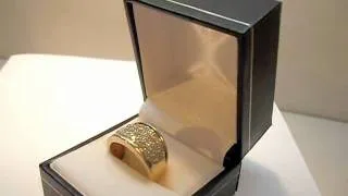 Mens Beckham Style 9ct Solid Gold Ring Set with 1ct Diamonds