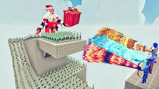 100x CHRISTMAS ARMY +SANTA vs 3x EVERY GOD - Totally Accurate Battle Simulator TABS