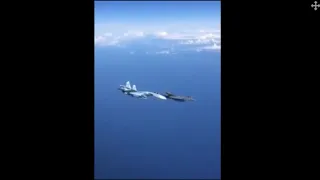 American F-15 being intercepted by a Russian su-27 and being escorted out of the area  kaliningrad