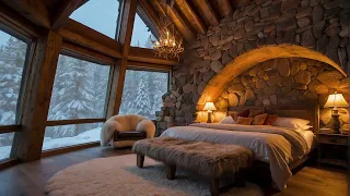 Can a Cozy Cabin's Warmth and White Noise Help You Sleep on a Snowy Day? #sleeping #sleepingmusic