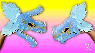 How to make a Three-jawed paper ice dragon on hand | DIY Sofit PaperCraft