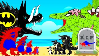 MOSASAURUS KAIJU ZOMBIE vs BATMAN LIZZIE, SPIDER GODZILLA, CROCOZILLA: Who Is The Strongest Monster?