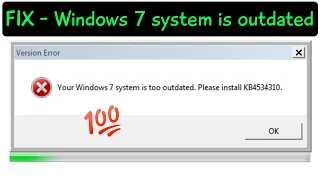 Roblox your windows 7 system is too outdated please install | Fix roblox version error kb4534310