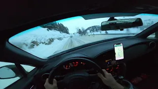 TOYOTA GT86 - Spirited snow driving on icy mountain pass - Passo del Tonale
